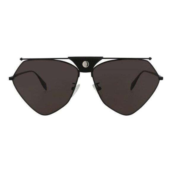 Alexander McQueen Unisex Aviator Black Black Grey Fashion Designer Eyewear - Picture 1 of 4